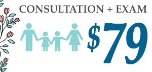 Consultation + Exam Only $79, Click here for more Info